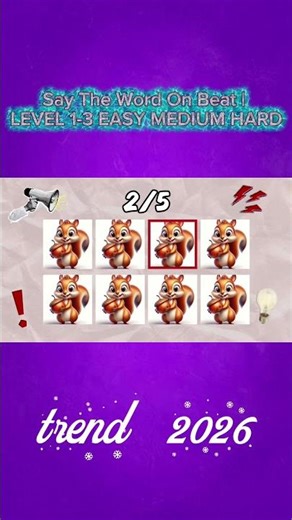 Say The Word On Beat | LEVEL 1-3 EASY MEDIUM HARD