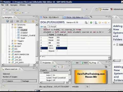 SAP HANA Studio Tutorial 23 - Full Outer Joins of Three Tables