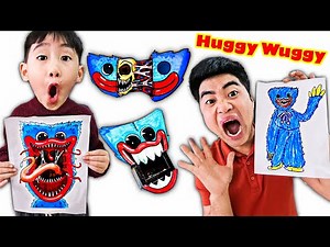 Gấu Đỏ TV - Cuộc Thi Vẽ Huggy Wuggy Siêu Đẹp - Hà Sam Chấm Điểm