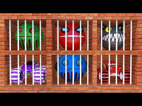 McQueen and Police car Choose the WRONG Pacman Prison Door! 😱