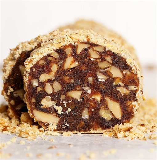 These Date & Walnut Rolls are the smart way to enjoy a sweet treat this January. Easy, delicious and packed with nutrients! Get the recipe here https://nadiashealthykitchen.com/spiced-date-walnut-rolls/ | Nadia's Healthy Kitchen