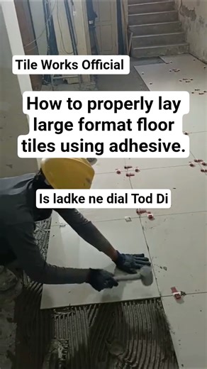 How to properly lay large format floor tiles using adhesive|Tile Works Official