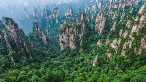 Avatar's Inspiration: China's Zhangjiajie Sandstone Peaks by Drone