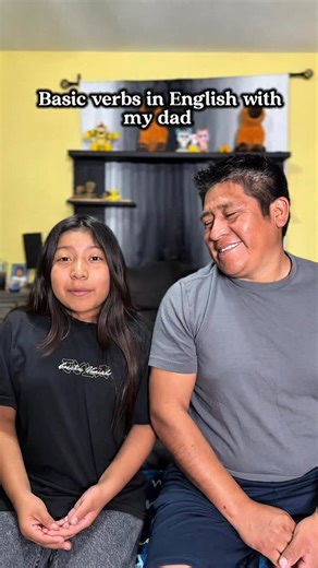 Kimi and her dad on Instagram: "Today I taught my dad basic verbs in English: read, write, speak and more 😄📚#verbs #learnenglish #learningwithkimi"