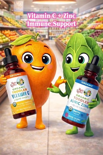 Did you know Vitamin C Zinc make the perfect immunity team for kids? 🍊🥬💪 This fun duo helps support little immune systems and keep sniffles away — all in a kid-friendly way! Which one would your child pick first… the orange or the spinach? 😁👇 #kidsvitamins #healthylifestyle #nutrition #mom #coldseason