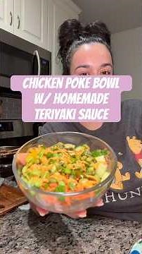 Teriyaki Chicken Poke bowls at home for dinner are my fave! #pokebowl #dinner #teriyaki