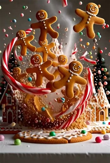 Candy Tornado Wrecks Gingerbread Village 🎄🍬