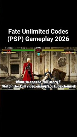 Fate Unlimited Codes (PSP) Gameplay 2026 #games #shorts #shortsviral #shortvideos #pspgames #ok