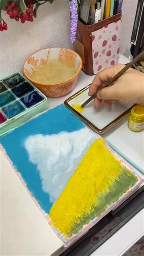 Spring flower fields 🌼🌾 | #shorts #art