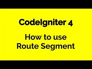 CodeIgniter 4 - How to use route segment - Part 13