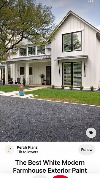 Sherwin Williams alabaster, snowbound, and pearly white #homedesign #sherwinwilliams #farmhousestyle #exteriordesign