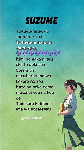 Suzume – RADWIMPS | Official Lyrics | Anime OST Scrolling Lyrics Video (English Sub) #cloudvibes01