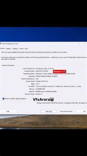 Vfx Arora 📺 on Instagram: "How To Check Pc(Laptop)💻 (New-Used) Configuration/Compatibility For LED SCREEN 📺 @vfxbyarora 🔹In This Check Model Number & Company 🔹Check RAM Details 🔹Check Graphics Card Details 🔹Check GPU RTx 🔹Check Generation Pc Many More Details …🔗 #vfxbyarora #pctricks #screen #knowledge #graphicscard"