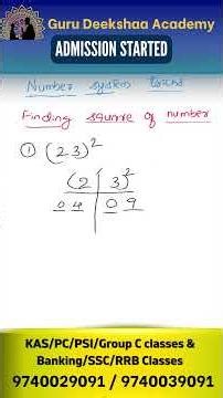 Number system Tricks | Finding square of number
