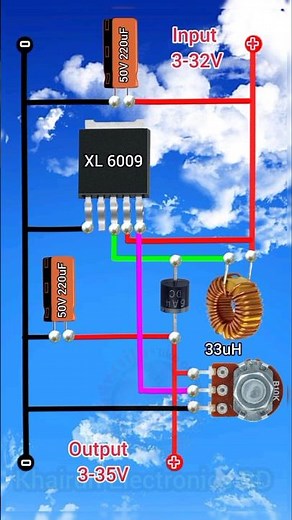 Boost DC-DC XL6o09 4A circuit diagram #khairunelectronicsbd #electronic#boost #module