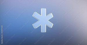 Animated Asterisk Glass 3d Icon Loop Modules for edit with alpha matte