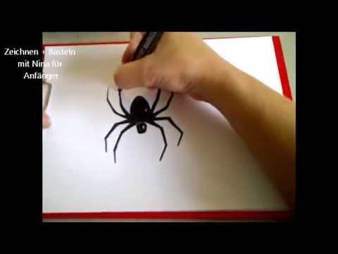 Eine Spinne zeichnen. How to Draw: Spider. Schritt-für-Schritt-Anleitung