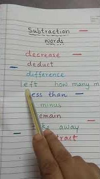 Subtraction words