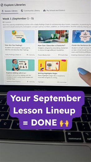 Kick off September with 5 ready-to-go Seesaw Library lessons your students will love! 🎉 ➡️ app.seesaw.me #Seesaw #TeacherTools #BackToSchool | Seesaw