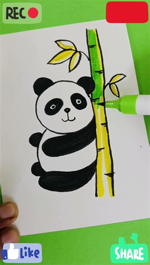 letter g #panda drawing #brushpens #art #shorts