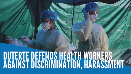 President Rodrigo Duterte on Wednesday ordered the police to patrol and reciprocate the action of those who are splashing chemicals at health workers on the frontlines of the coronavirus disease (COVID-19) outbreak. READ: https://newsinfo.inquirer.net/1252555/duterte-defends-health-workers-against-discrimination-harassment #coronavirus #covid19ph | INQUIRER.net