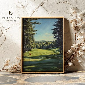 Golf Course Landscape Art Print – Fairway Painting, Countryside View (digital Download) - Etsy