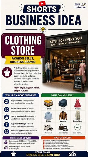 👕 Clothing Store Business Idea 2026 | Small Investment, Big Profits! 💰 #shorts