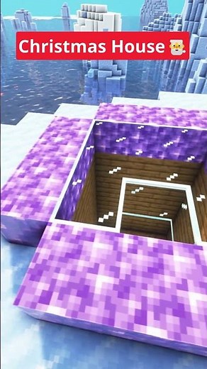 Minecraft Christmas Themed Starter House🎅🏠 #shorts