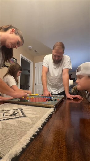 An intense game of Chinese checkers! #chinesecheckers #gamenight #familyfun