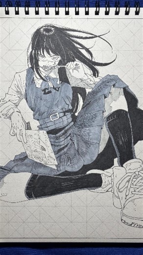 GG on Instagram: "Yoru from Chainsaw Man drawing I’m still experimenting on which type of gray marker i should use and how to properly use it. . . . . . . . . . . #art #draw #sketch #traditionalart #anime #manga #chainsawman #yoru #alcoholmarkers"