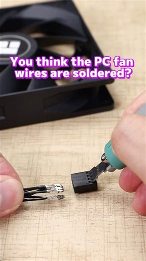 You think the PC fan wires are soldered?#computer#coolingfan#diy#terminal#electricaltips#writing#fyp