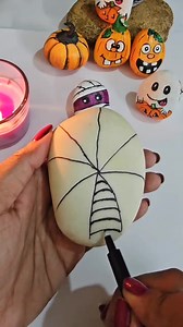 3D Spider Painting on Rock 🕷️ #rockpainting #acrylicpainting | Little Rocks