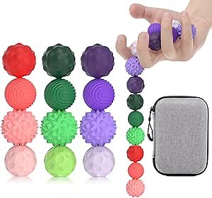 Silicone Magnetic Fidget Balls Toys - 12 Pack Weighted Magnet Fidget Toys for Adult & Teens, Stress Relief Sensory Toys for Autism ADHD Anxiety, Quiet Desk Fidget Present for Office
