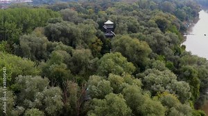 Canopy walkway in Mako city Hungary. Next to Maros river. built to showcase floodplain environment and wildlife