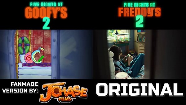 FIVE NIGHTS AT FREDDY'S 2 and SPONGEBOB Parody Side-By-Side Comparison