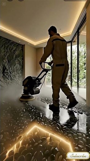 THIS BEDROOM FLOOR IS PURE LUXURY 😳 Black Pebble Epoxy Floor Transformation #epoxyresin #epoxyfloor