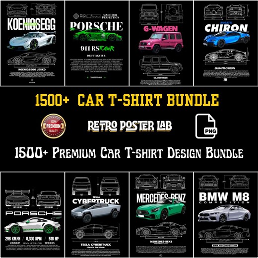 Car T-shirt Design Bundle: Supercar Vector Art (PNG Digital Download) - Etsy Australia