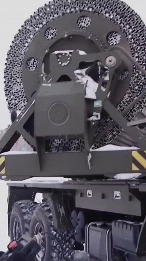 Military Vehicle with Unique Track Mechanism in Action