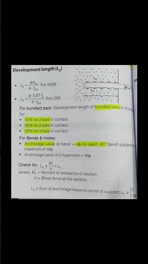 Development Length in RCC Structures. #civilengineering