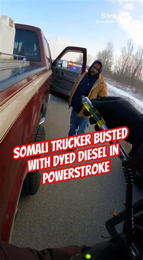 Somali trucker pulled over running dyed diesel in 7.3 #bodycam #police #diesel #trucker #trucking