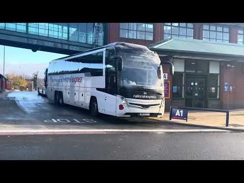 National Express/Woods Coach 403 departs Meadowhall with a 131 service to Birmingham