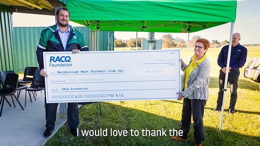 Two major floods recently devastated the Maryborough West Football Club, saturating its grounds and facilities. Through our RACQ Foundation, we're proud to have helped the club get back on its feet. | RACQ