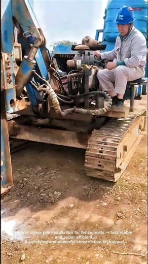 Fast Helical Pile Installation #ConstructionSkills#SatisfyingConstruction