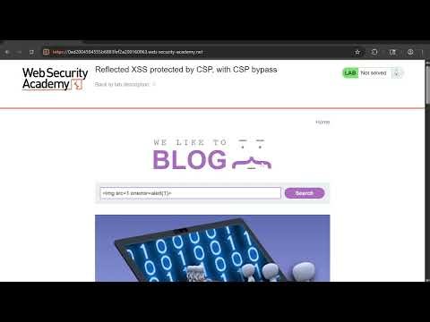 Reflected XSS protected by CSP, with CSP bypass #PortSwigger #WebSecurity #BurpSuite