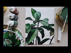 Minimalist Plant Painting Tutorial Using Acrylics / Beginner-Friendly