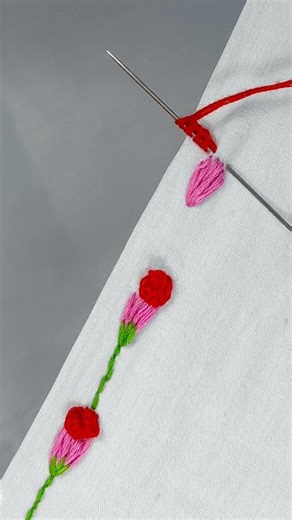 Gorgeous Simple BorderLine Stitch | Attractive Hand Embroidery Design #reels #handbroidery