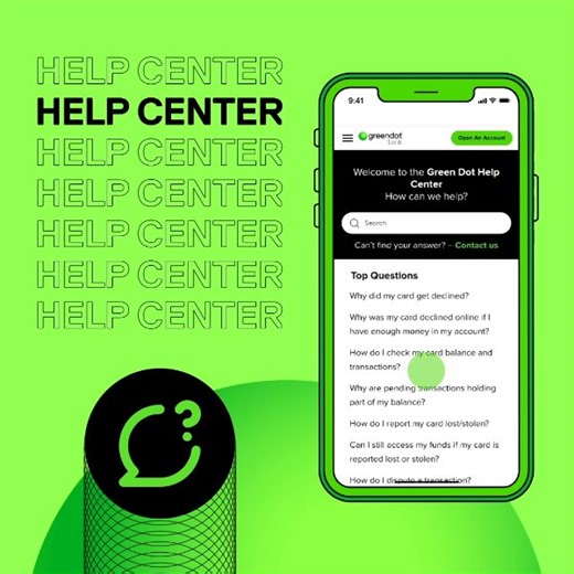 1.2K views · 32 reactions | Need a ? Check out our help center at www.greendot.com/helpcenter for answers to your questions and assistance with your Green Dot account! | Green Dot Bank | Facebook