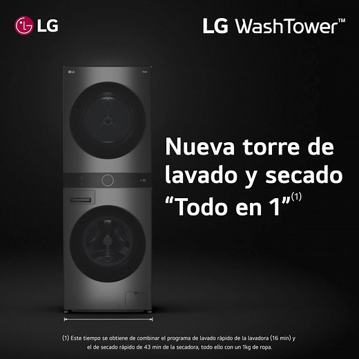 Descubre LG WashTower: la nueva torre "todo en 1" que lava y seca en 59 min. Además, ahora con garantía de por vida | LG Global