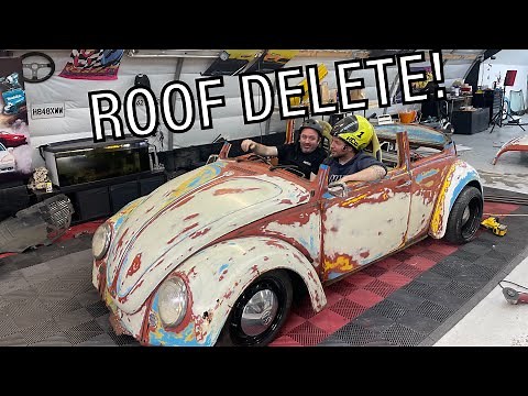 CUTTING off and lowering the ROOF off a Volkswagen Beetle…..