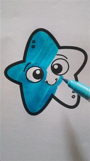 Easy Star Drawing | Simple Drawing and Coloring Tutorial #shorts #trending #viralvideo #ytshorts